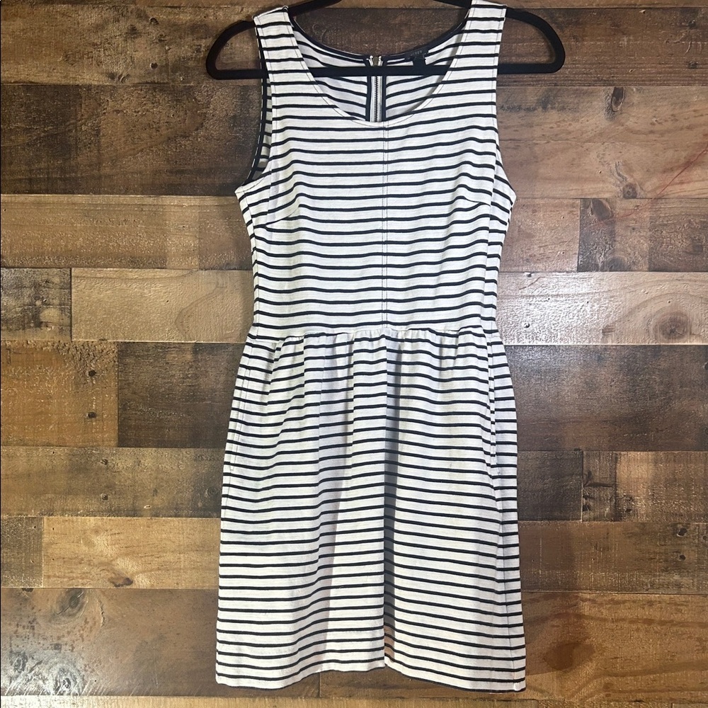J. Crew Black and White Striped Dress